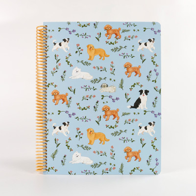 Custom Cute Dog Print Spiral Binding Loose-Leaf A4 Hardcover Offset Paper Gift Notebook Journal School Office 100 Sheets