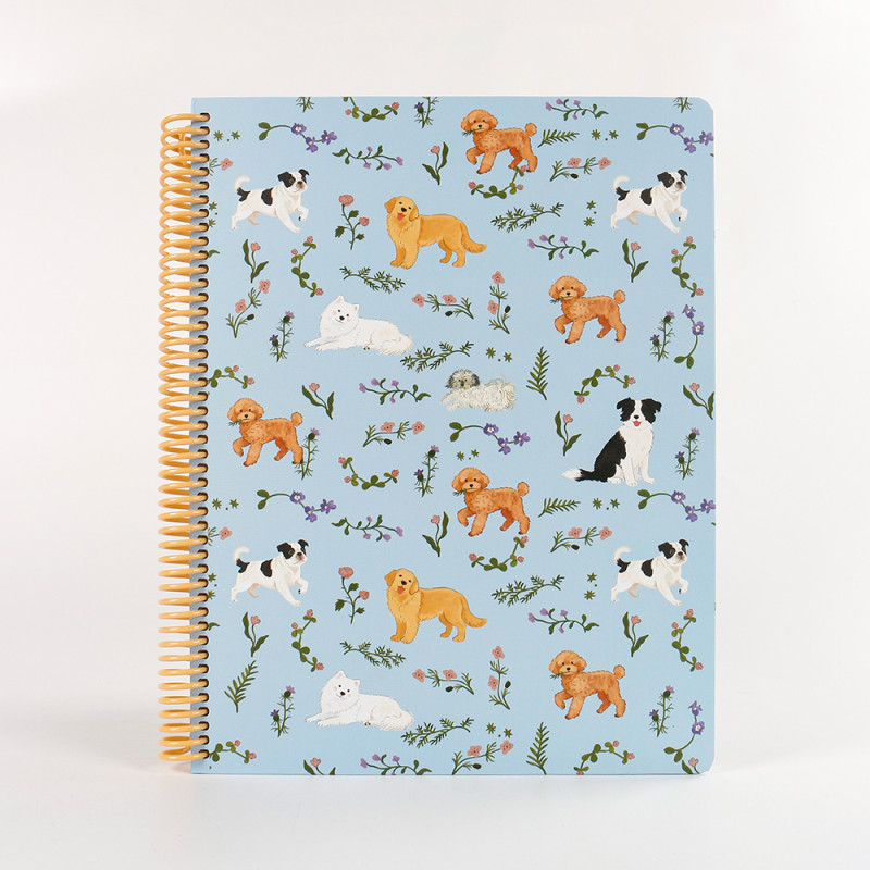 Custom Cute Dog Print Spiral Binding Loose-Leaf A4 Hardcover Offset Paper Gift Notebook Journal School Office 100 Sheets