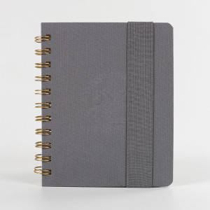 A6 Soft Cover Trace Fabric Business Luxury Spiral-Bound Daily Planner Notebook Digital Printing Custom Logo Option 100 Sheets