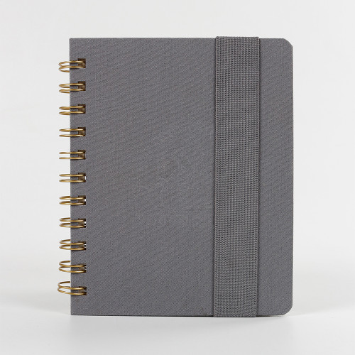 A6 Soft Cover Trace Fabric Business Luxury Spiral-Bound Daily Planner Notebook Digital Printing Custom Logo Option 100 Sheets