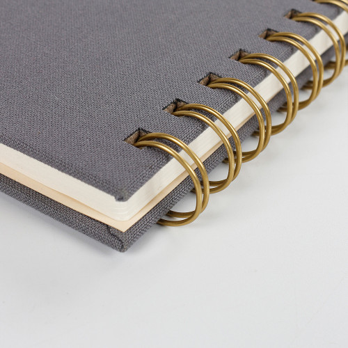 A6 Soft Cover Trace Fabric Business Luxury Spiral-Bound Daily Planner Notebook Digital Printing Custom Logo Option 100 Sheets