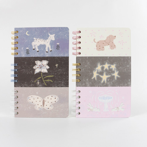 A5/A5MINI Flip/Slide Two-Piece Set Day-Night Trio High Quality Dual-Sided Spiral-Bound Hardback Diary Notebook 100 Sheets Gift