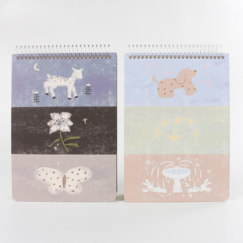 A5/A5MINI Flip/Slide Two-Piece Set Day-Night Trio High Quality Dual-Sided Spiral-Bound Hardback Diary Notebook 100 Sheets Gift