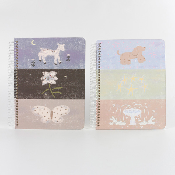 A5/A5MINI Flip/Slide Two-Piece Set Day-Night Trio High Quality Dual-Sided Spiral-Bound Hardback Diary Notebook 100 Sheets Gift