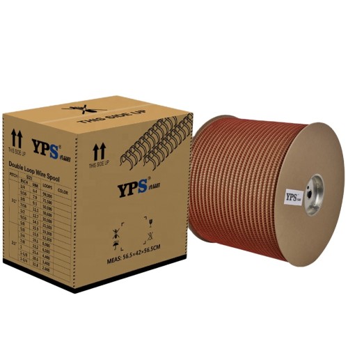 Yps Nylon Coated Twin Loop Double Wire Binding Spool Model 1/4-1-1/2" Multiple Sizes & Colors Guangdong Made