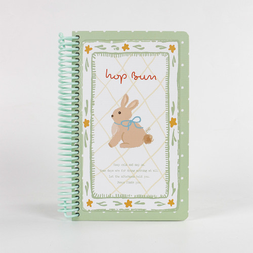 A5 PET Spiral Notebook Kawaii Bunny Floral Journal