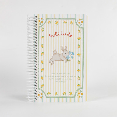 A5 MINI PET Spiral Notebook - Cute Bunny Floral Journal