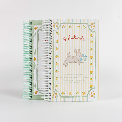A5 PET Spiral Notebook Kawaii Bunny Floral Journal