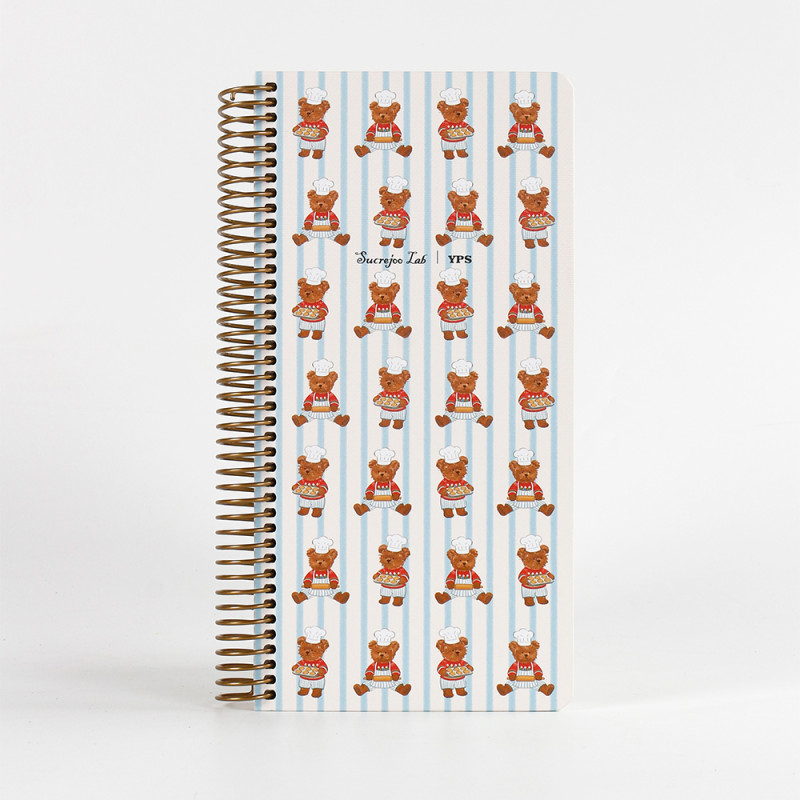 Cute Chef Bear Series Spiral Notebook | Freely Customize Tiled / Single-Motif Covers & Binding Colors