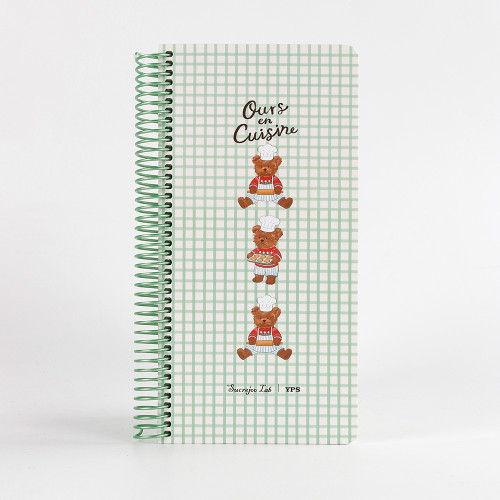 Cute Chef Bear Series Spiral Notebook | Freely Customize Tiled / Single-Motif Covers & Binding Colors