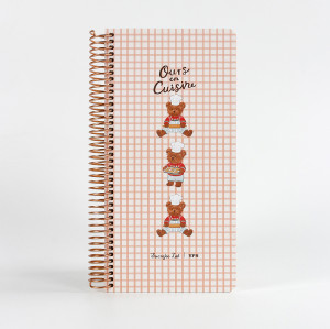 Cute Chef Bear Series Spiral Notebook | Freely Customize Tiled / Single-Motif Covers & Binding Colors