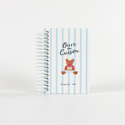 Cute Chef Bear Spiral Notebook | Freely Choose Cover Patterns, Inner Page Layouts & Wire Colors
