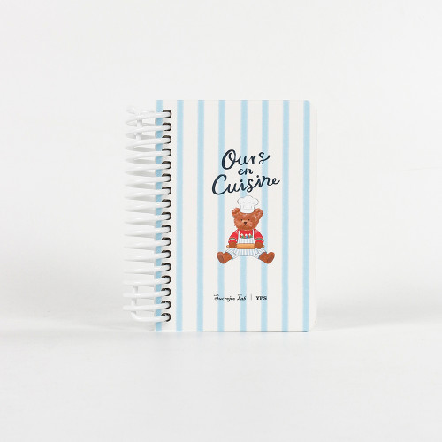 Cute Chef Bear Spiral Notebook | Freely Choose Cover Patterns, Inner Page Layouts & Wire Colors