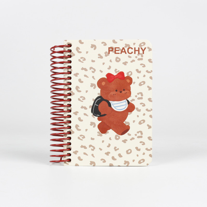 Cute Leopard Backpack Bear Series Spiral Notebook | Freely Customize Exclusive Characters, Names & Wire Colors