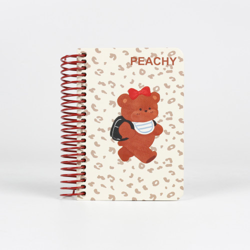 Cute Leopard Backpack Bear Series Spiral Notebook | Freely Customize Exclusive Characters, Names & Wire Colors