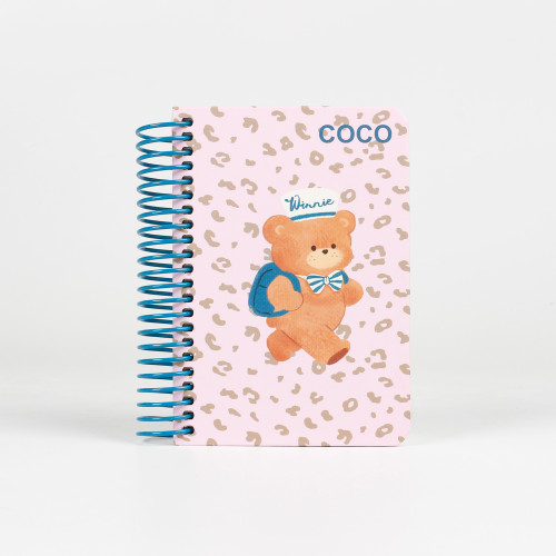 Cute Leopard Backpack Bear Series Spiral Notebook | Freely Customize Exclusive Characters, Names & Wire Colors