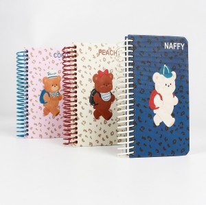 Cute Leopard Backpack Bear Series Spiral Notebook | Freely Customize Exclusive Characters, Names & Wire Colors