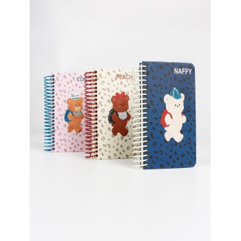 Cute Leopard Backpack Bear Series Spiral Notebook | Freely Customize Exclusive Characters, Names & Wire Colors