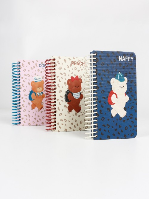Cute Leopard Backpack Bear Series Spiral Notebook | Freely Customize Exclusive Characters, Names & Wire Colors