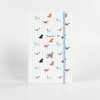 Blue Striped Puppy Hardcover Elastic Notebook | Supports Custom Text/Logo & Inner Page Format Customization