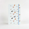 Customizable Light Blue Plaid Puppy Hardcover Elastic Notebook | Supports Custom Text/Logo & Free Inner Page Selection