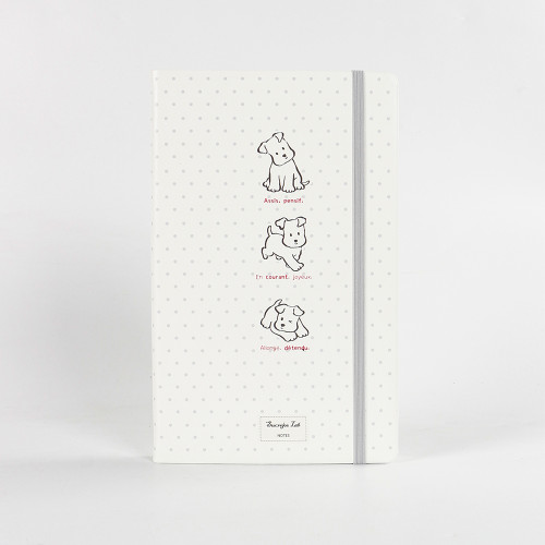 Spotted Puppy Hardcover Elastic Notebook A5 MINI | Custom Digital Printing Gift Journal