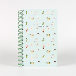 Cute A5 MINI Spiral Journal for Girls - Cat & Coffee Daily Planner Diary