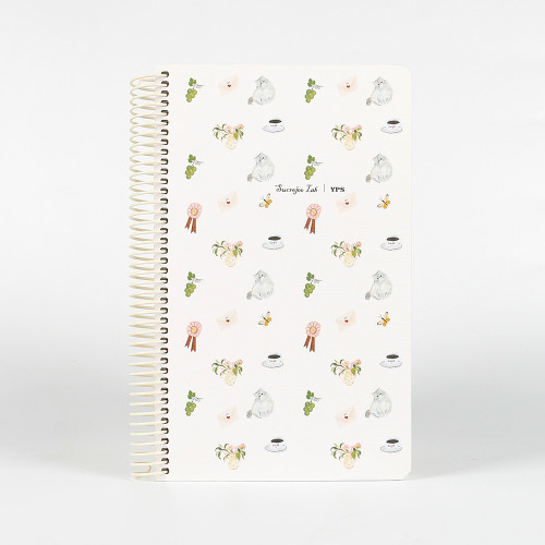 Cute A5 MINI Spiral Journal for Girls - Cat & Coffee Daily Planner Diary