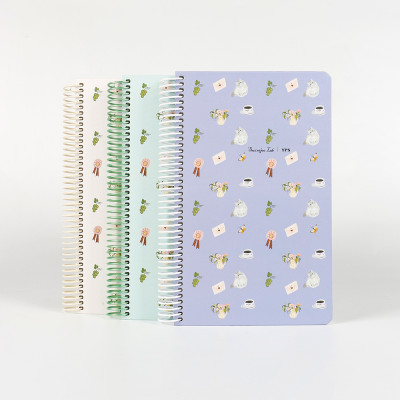 Cute A5 MINI Spiral Journal for Girls - Cat & Coffee Daily Planner Diary
