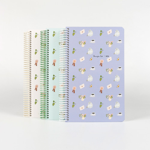 Cute A5 MINI Spiral Journal for Girls - Cat & Coffee Daily Planner Diary
