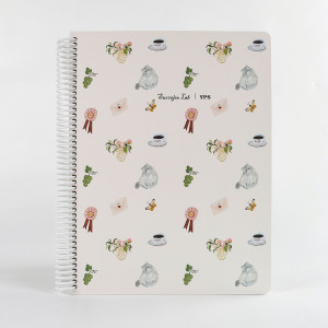 YPS A4 Spiral Notebook - Cute Cat & Coffee Pastel Journal