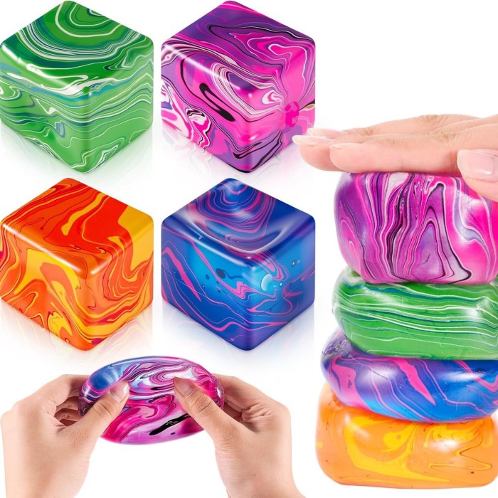 Square-shaped stress relief toy textured maltose venting toy for kids party birthday holiday gift