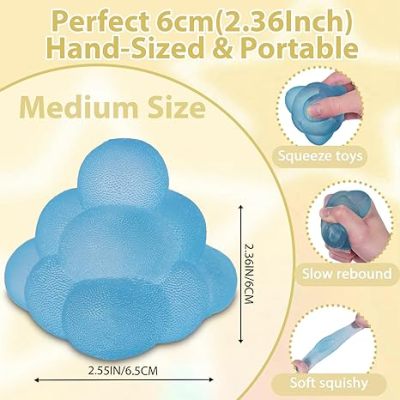 Frosted Triangle Ice Cube Squishy Toy Anxiety Relief and Focus Soft Sensory Squishy Toys