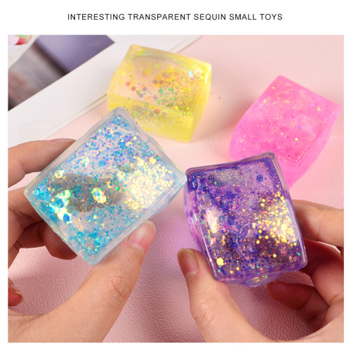 Playgoro cuboid Colorful sequins maltose stress toys gifts for kids birthday and festival parties