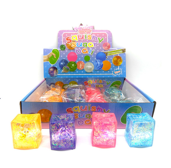 Playgoro cuboid Colorful sequins maltose stress toys gifts for kids birthday and festival parties