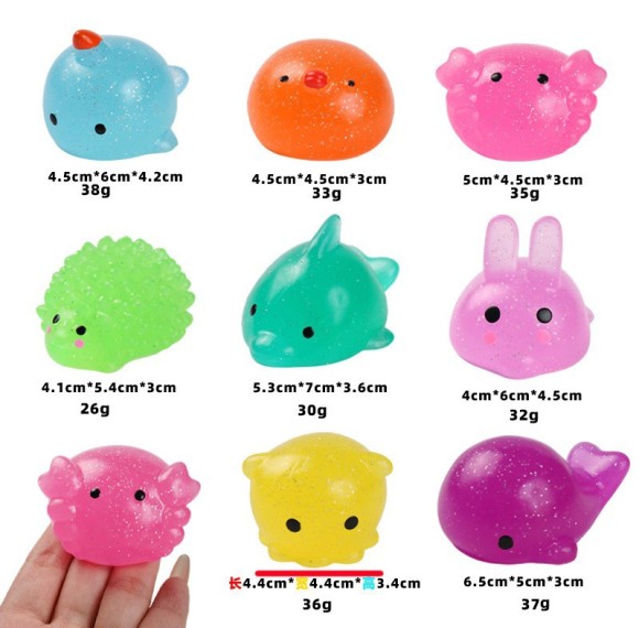 Mochi Marine animal Squishy Toys Mini Kawaii Fidget Toys Gift for Easter Basket Stuffers Egg Fillers