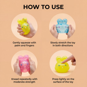Mochi Rabbit Squishy Toys Mini Kawaii Fidget Toys Gift for Easter Basket Stuffers Egg Fillers