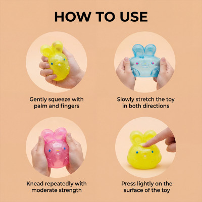 Mochi Rabbit Squishy Toys Mini Kawaii Fidget Toys Gift for Easter Basket Stuffers Egg Fillers