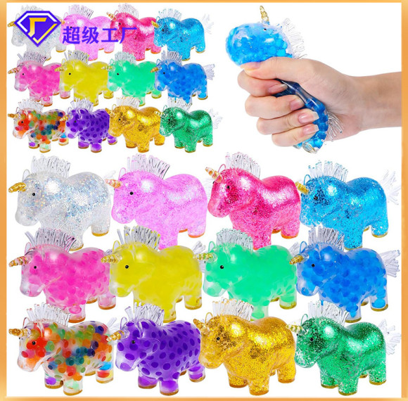Water Unicorn horse Soft stress-relieving toy in the shape of a bubble bead absorbent bead fruit gel