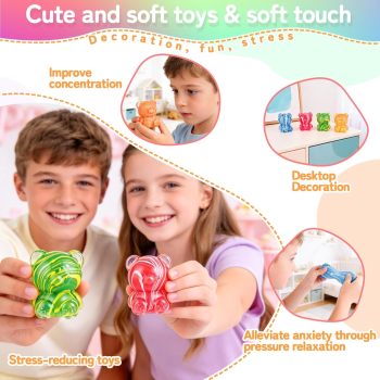 Bear-shaped stress relief toy textured maltose venting toy for kids party birthday holiday gift