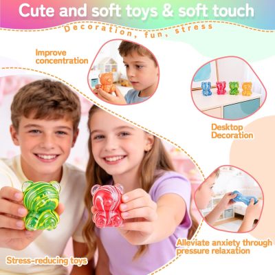 Bear-shaped stress relief toy textured maltose venting toy for kids party birthday holiday gift
