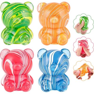 Bear-shaped stress relief toy textured maltose venting toy for kids party birthday holiday gift