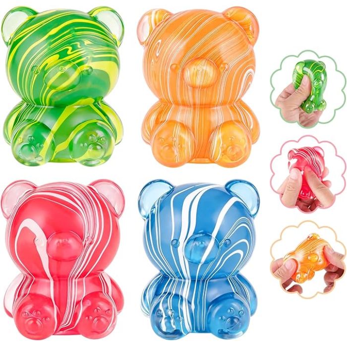 Bear-shaped stress relief toy textured maltose venting toy for kids party birthday holiday gift