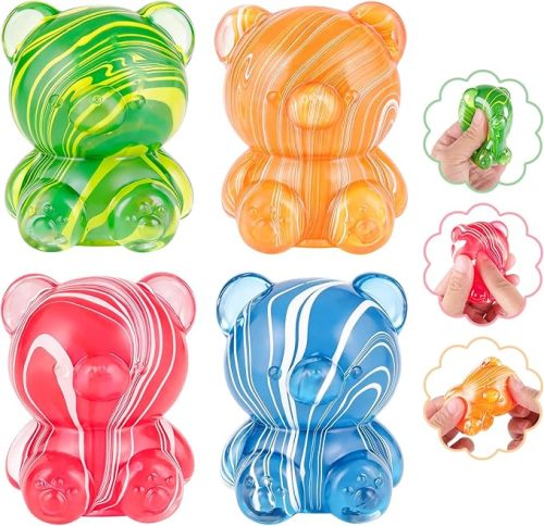 Bear-shaped stress relief toy textured maltose venting toy for kids party birthday holiday gift