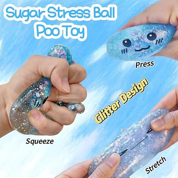 Novelty Glitter Poop Stress Ball stress toys