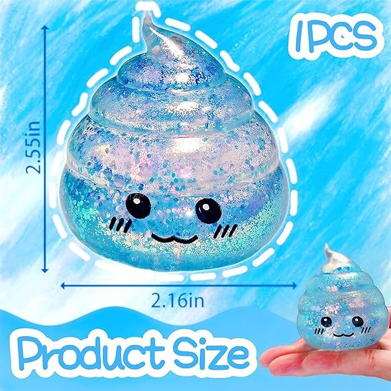 Novelty Glitter Poop Stress Ball stress toys