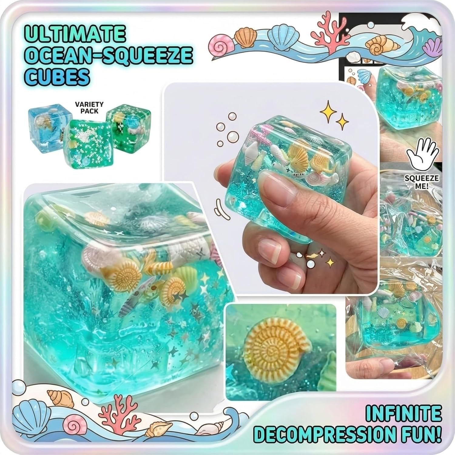 Ocean Shells Ice Stress cube  stress toys