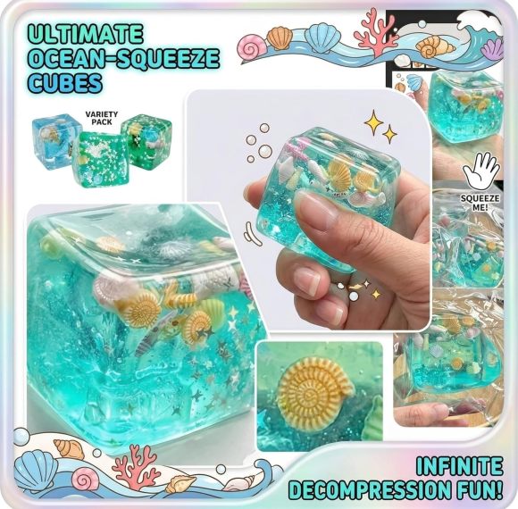 Ocean Shells Ice patterns | Stress Cube toys | stress relief toys | children's adult gifts