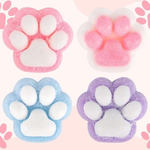 Cat Paw Squeeze Toy | Soft Stress Relief Toy | Cute Squishy Sensory Toys |  Party Favor Stress Reliever