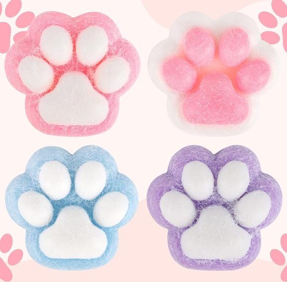 Cat Paw Squeeze Toy | Soft Stress Relief Toy | Cute Squishy Sensory Toys | Party Favor Stress Reliever